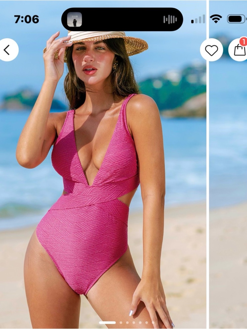 Cupshe Pink Textured One-Piece Swimsuit